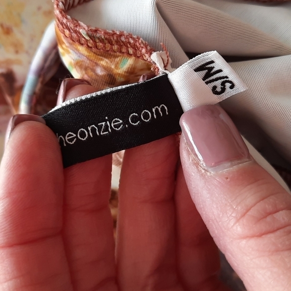 Onzie size small medium brown watercolor full length yoga athletic leggings - Picture 7 of 10